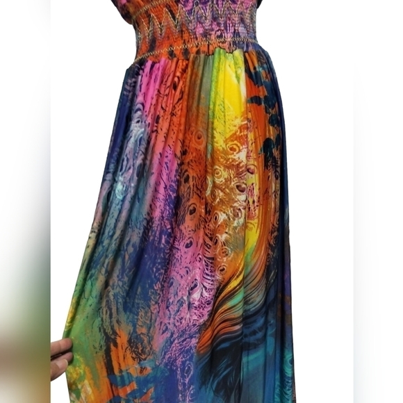 1181)Monica Fashion Women's Sleeveless Boho,Vneck, Backless, Maxi Dress Size 3XL - Picture 8 of 13